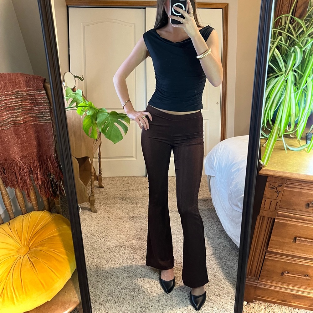 Peppermayo Russo low-rise flare pants 
Chocolate (Brown)